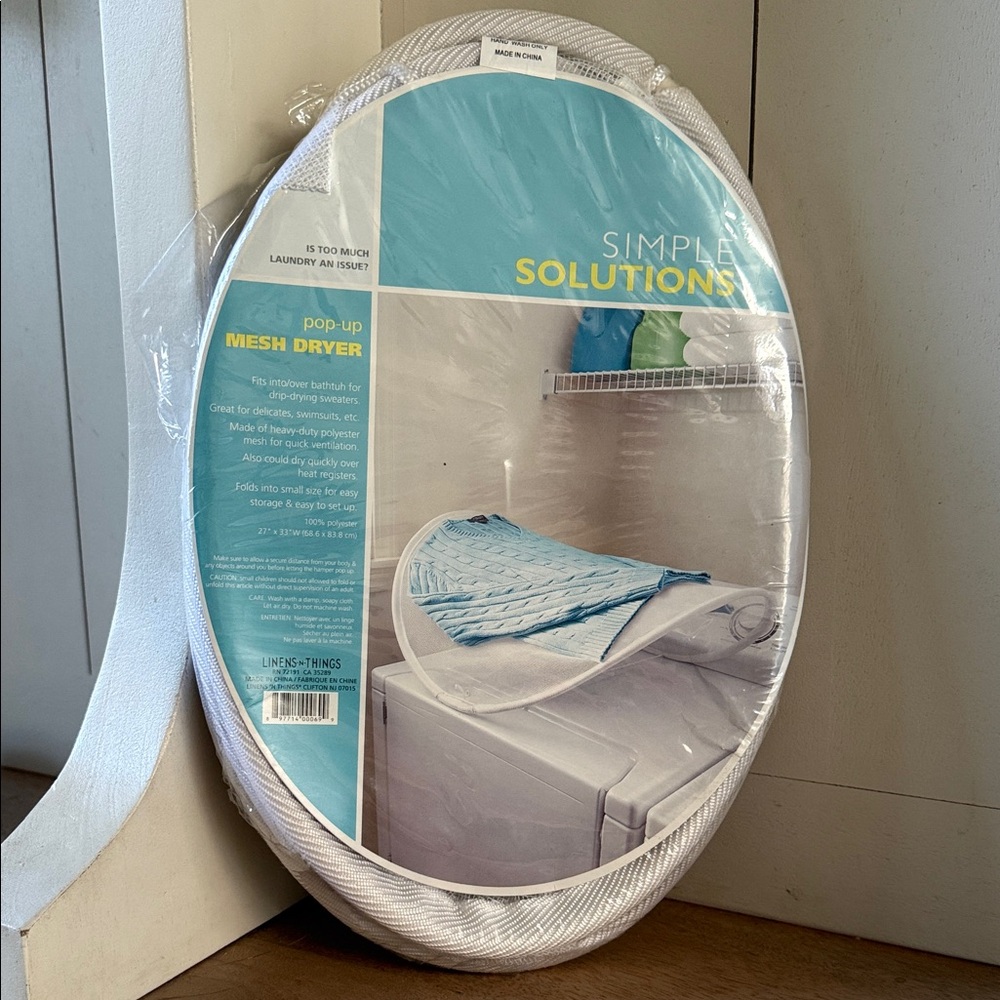 NEW! (Damaged Wrapping) Simple Solutions Pop-Up Mesh Dryer - White